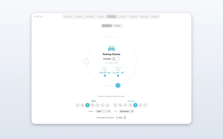 Exercise Blocker — move-your-car alerts